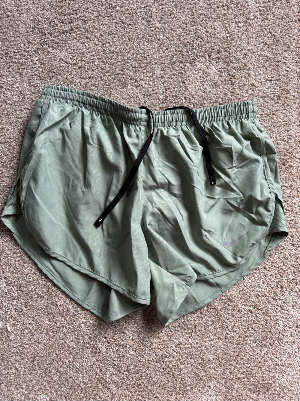 Nike Women's Olive Green Lightweight Running Shorts size medium